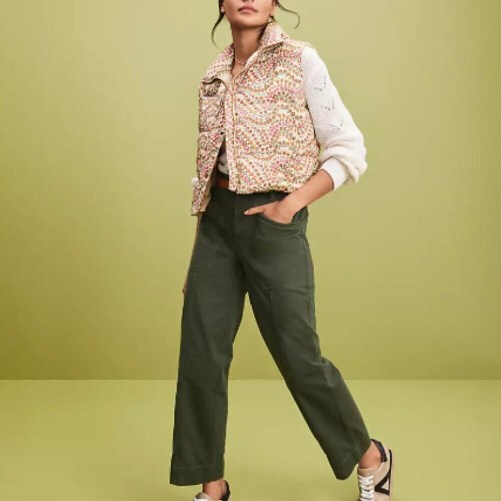 LOFT | Green Wide Leg Large Pocket Pants Sz 6P